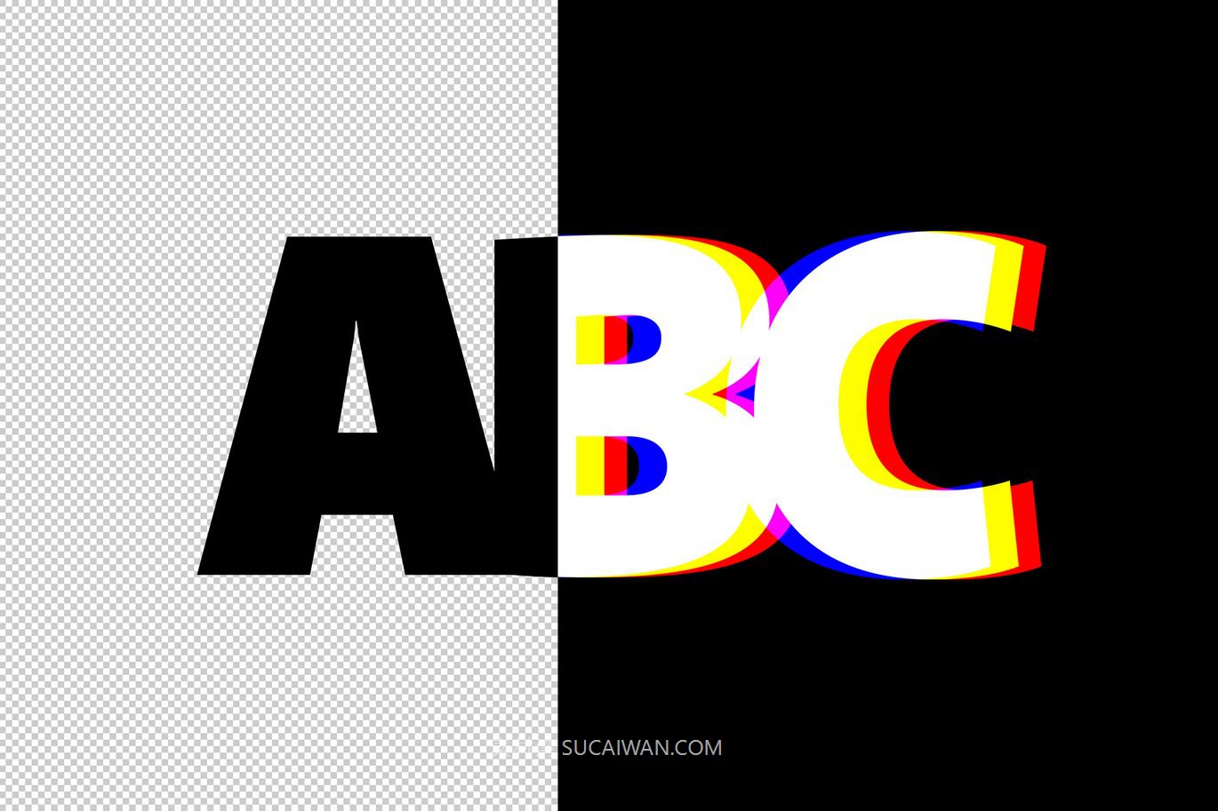 故障失真迷幻照片效果ps特效滤镜样机 Anaglyph Text Effect , 第3张-素材湾丨精选海外优质设计素材资源 故障失真迷幻照片效果ps特效滤镜样机 Anaglyph Text Effect , sucaiwan.com