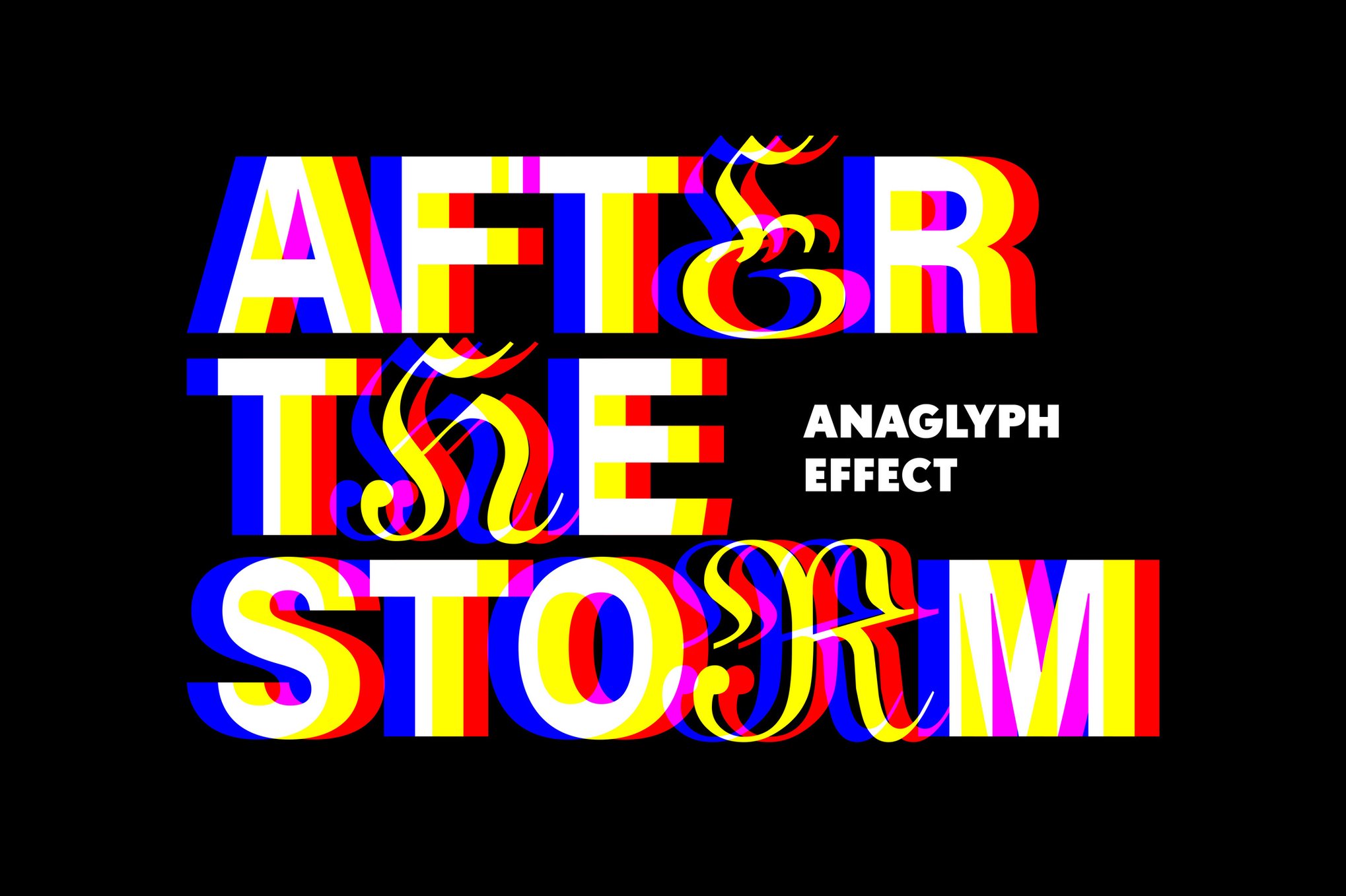 故障失真迷幻照片效果ps特效滤镜样机 Anaglyph Text Effect , 第1张-素材湾丨精选海外优质设计素材资源 故障失真迷幻照片效果ps特效滤镜样机 Anaglyph Text Effect , sucaiwan.com