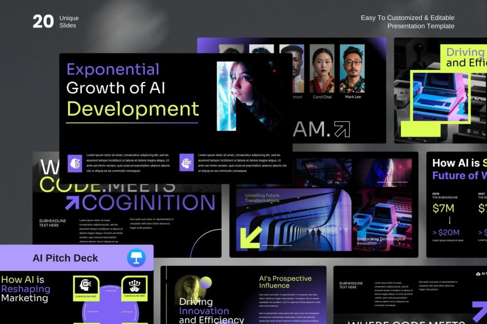 现代时尚企业营销策划演示文稿设计Keynote模版 AI Pitchdeck , 第1张-素材湾丨精选海外优质设计素材资源 现代时尚企业营销策划演示文稿设计Keynote模版 AI Pitchdeck , sucaiwan.com