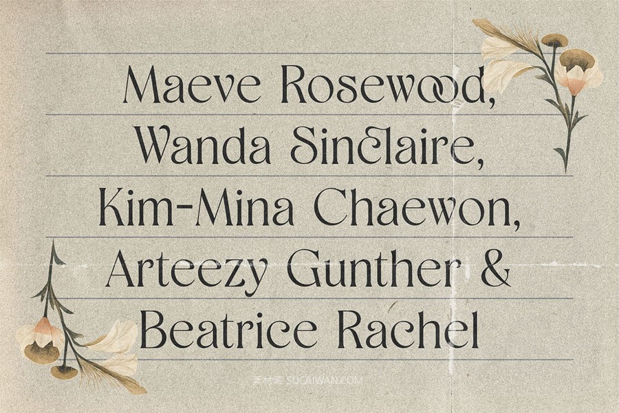 时尚优雅品牌海报婚礼设计衬线英文字体安装包 Shaena – Beautiful Serif , sucaiwan.com