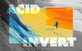 热感应酸性渐变ps特效滤镜插件样机 Acid Invert Photo Effect