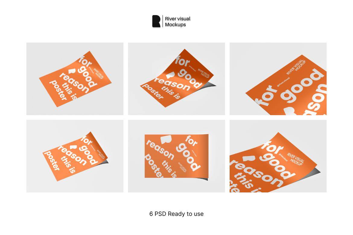 6款时尚传单海报单页招贴设计展示效果图PSD样机模板 Poster Print Mockup , 第2张-素材湾丨精选海外优质设计素材资源 6款时尚传单海报单页招贴设计展示效果图PSD样机模板 Poster Print Mockup , sucaiwan.com