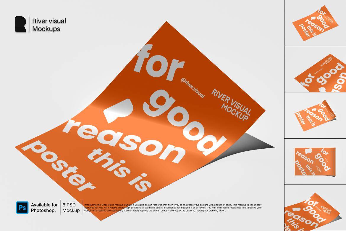 6款时尚传单海报单页招贴设计展示效果图PSD样机模板 Poster Print Mockup , 第1张-素材湾丨精选海外优质设计素材资源 6款时尚传单海报单页招贴设计展示效果图PSD样机模板 Poster Print Mockup , sucaiwan.com