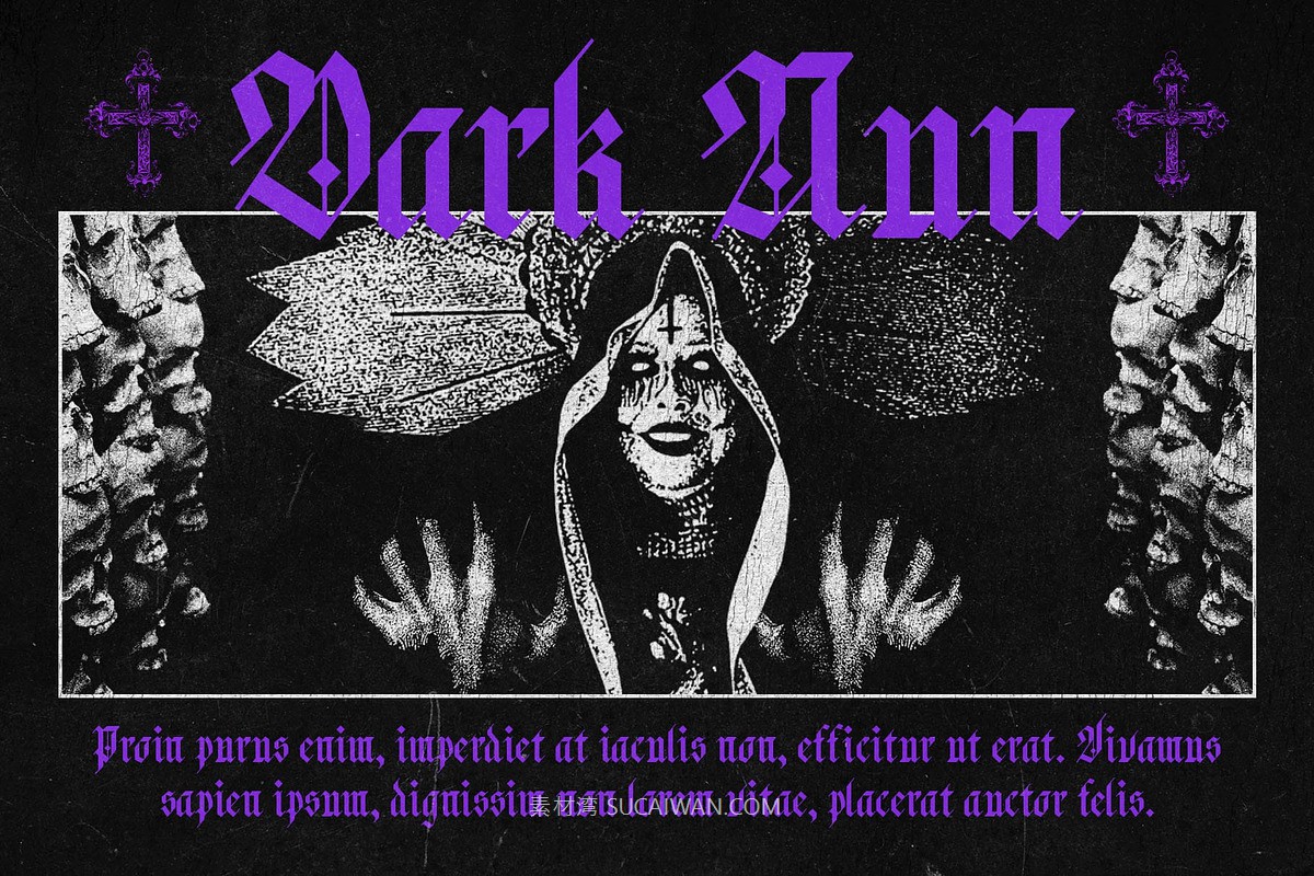 复古哥特式品牌海报徽标设计装饰英文字体安装包 Marlone – Blackletter Font , sucaiwan.com