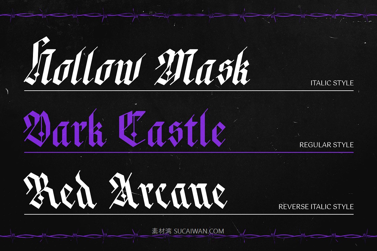 复古哥特式品牌海报徽标设计装饰英文字体安装包 Marlone – Blackletter Font , sucaiwan.com