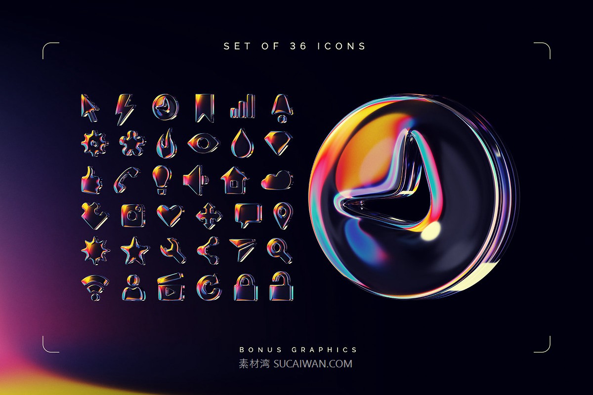 时尚科幻透明亚克力水晶玻璃英文字母符号图标png免抠图片素材Refraction Ray – Color Bitmap Font , 第3张-素材湾丨精选海外优质设计素材资源 时尚科幻透明亚克力水晶玻璃英文字母符号图标png免抠图片素材Refraction Ray – Color Bitmap Font , sucaiwan.com