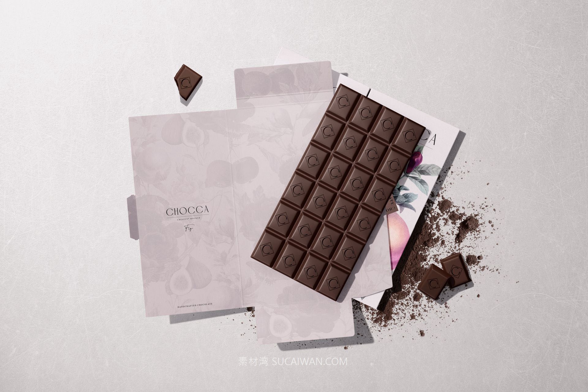 7款精致零食糖果巧克力棒包装盒设计展示PS样机模板素材 Chocolate Bar Packaging Mockup Set v.2 by Creatsy , sucaiwan.com