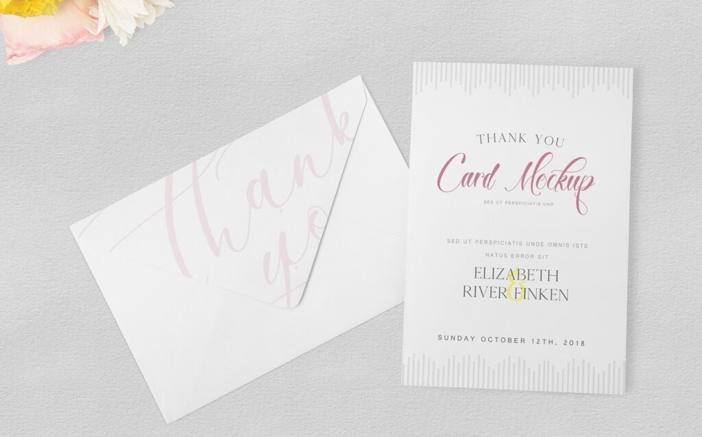 婚礼邀请函邀请卡感谢卡贺卡设计展示效果图PS贴图样机模板 样机素材 sucaiwan.com