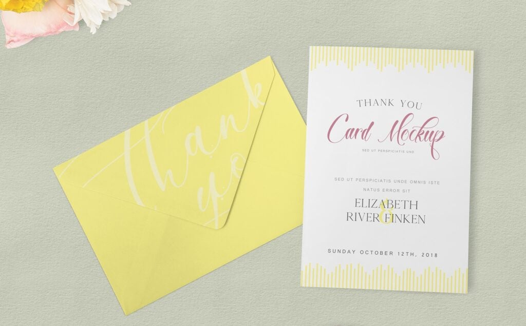 婚礼邀请函邀请卡感谢卡贺卡设计展示效果图PS贴图样机模板 样机素材 sucaiwan.com