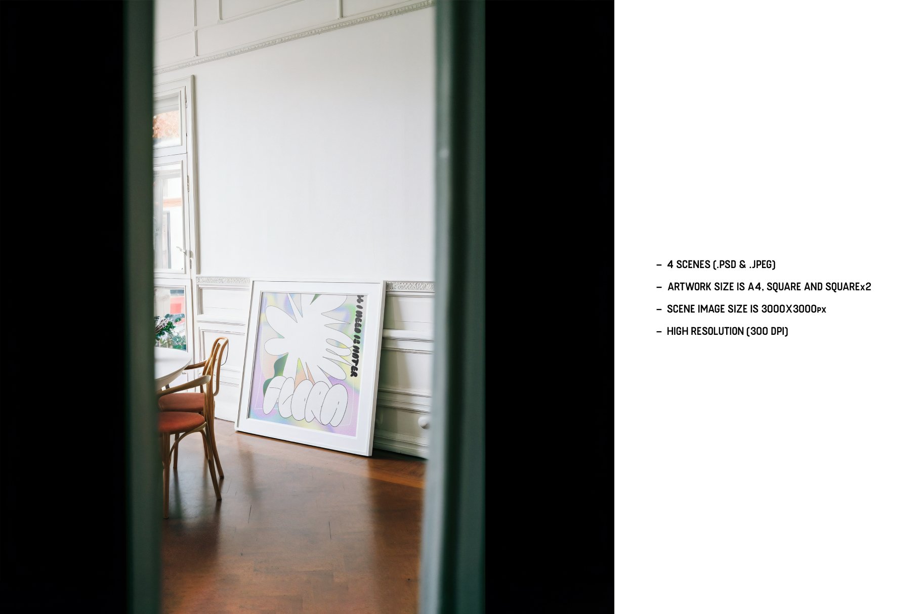 Secret Room Mockup Bundle 4个逼真室内海报展示场景样机PSD 样机素材 sucaiwan.com