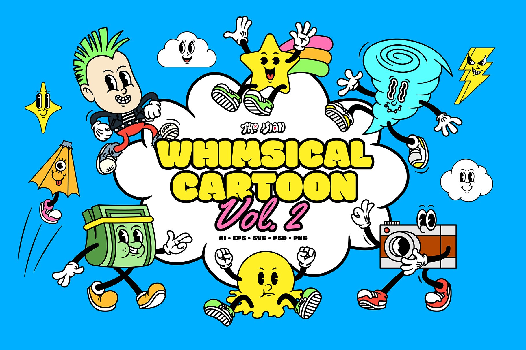 Whimsical Cartoon Vol.2 卡通风格 PNG PSD AI 表情 贴纸 海报设计图形资产 图片素材 第1张-素材湾丨精选海外优质设计素材资源 Whimsical Cartoon Vol.2 卡通风格 PNG PSD AI 表情 贴纸 海报设计图形资产 图片素材 sucaiwan.com