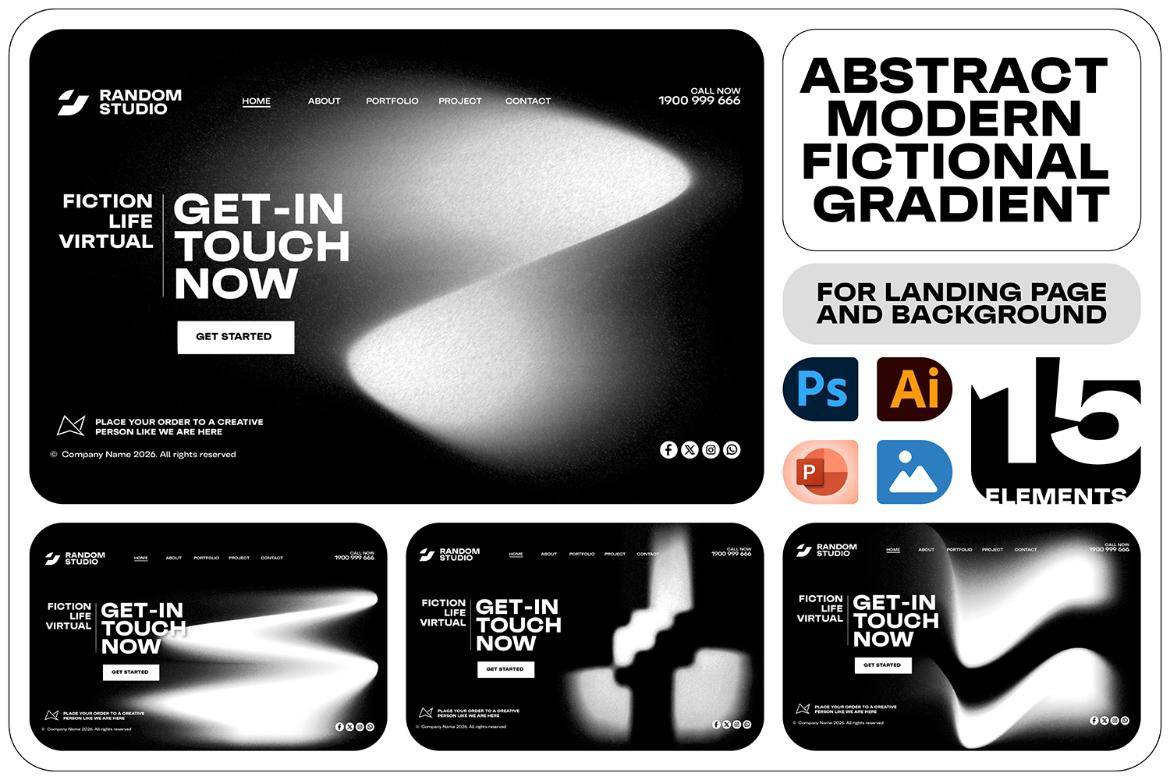 15款单色颗粒渐变扭曲抽象艺术背景图AI/PSD格式设计素材 Abstract Grainy Gradient Background , 第1张-素材湾丨精选海外优质设计素材资源 15款单色颗粒渐变扭曲抽象艺术背景图AI/PSD格式设计素材 Abstract Grainy Gradient Background , sucaiwan.com