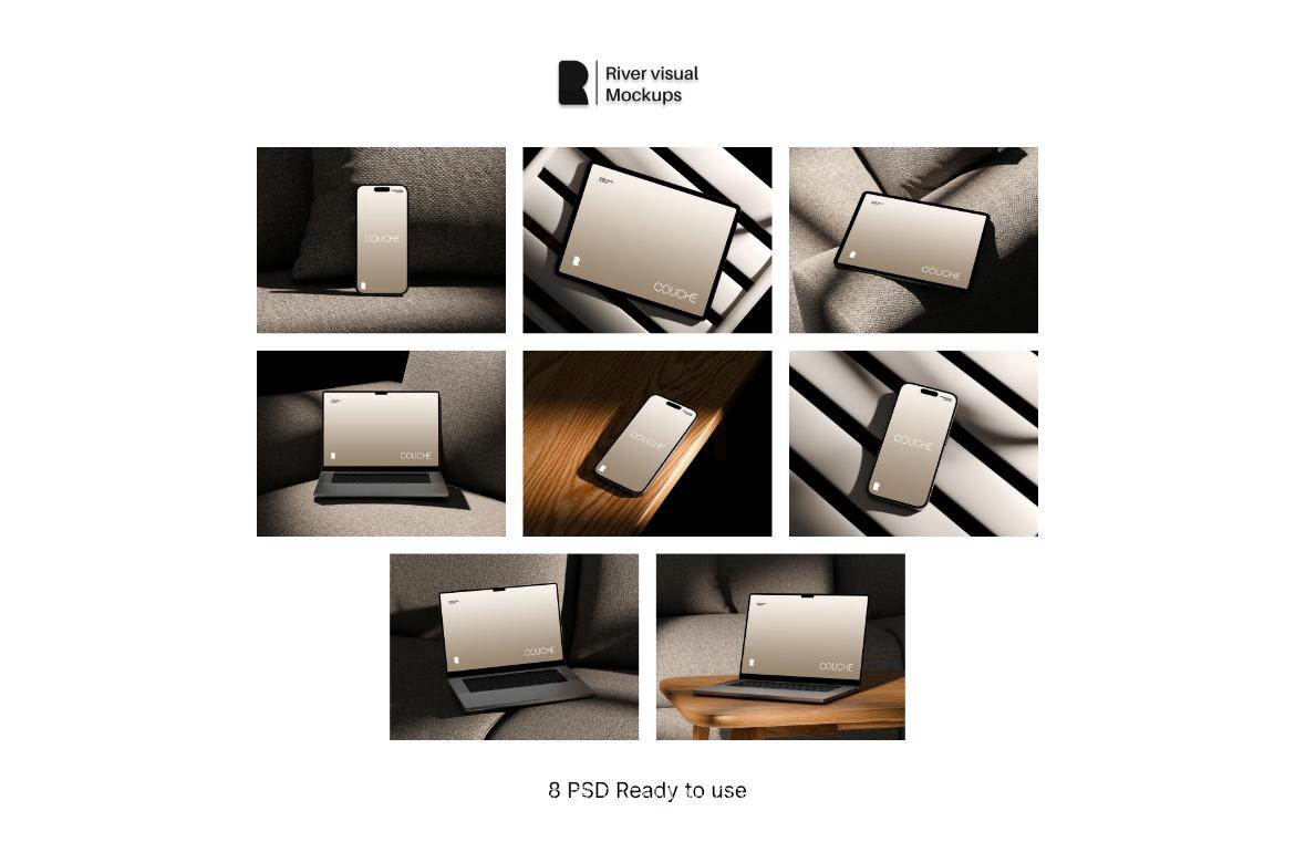 8款风格化室内场景UI电商作品集界面设计苹果iPhone手机MacBook电脑iPad平板PS样机模板 Device Mockup – Couche Series , 第10张-素材湾丨精选海外优质设计素材资源 8款风格化室内场景UI电商作品集界面设计苹果iPhone手机MacBook电脑iPad平板PS样机模板 Device Mockup – Couche Series , sucaiwan.com