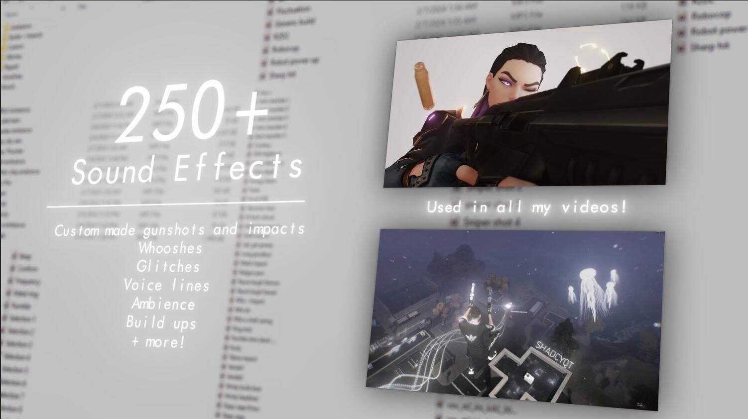 音效：250多个热血动漫游戏剪辑枪声、撞击、嗖嗖、故障、氛围音效合集 Shadey Sound effects pack , sucaiwan.com