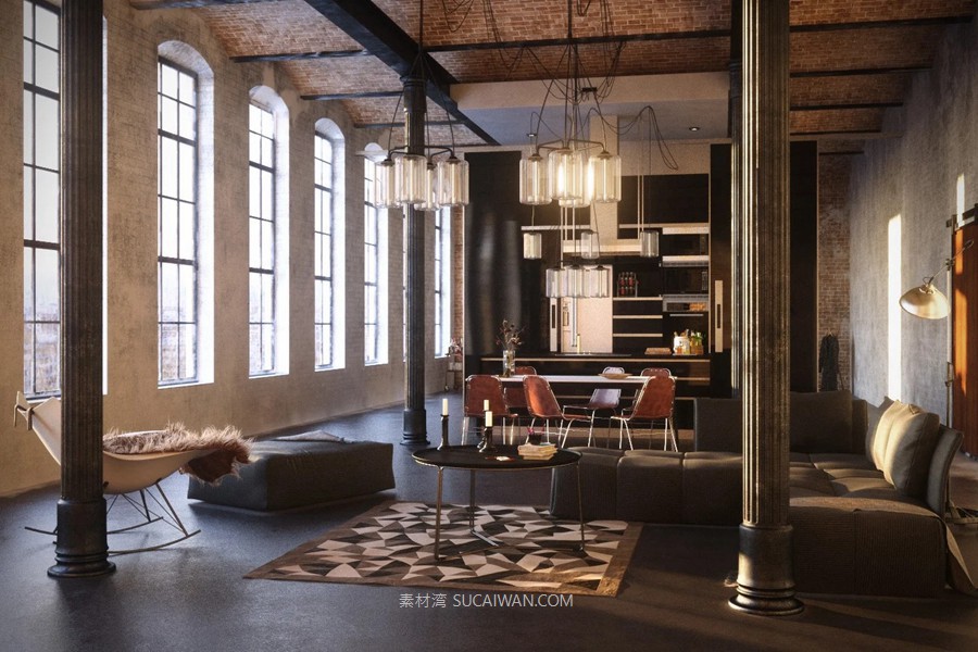 3ds Max 工业风阁楼办公室内场景资产3D模型素材 Evermotion – Archinterior Vol.46 , 第8张-素材湾丨精选海外优质设计素材资源 3ds Max 工业风阁楼办公室内场景资产3D模型素材 Evermotion – Archinterior Vol.46 , sucaiwan.com