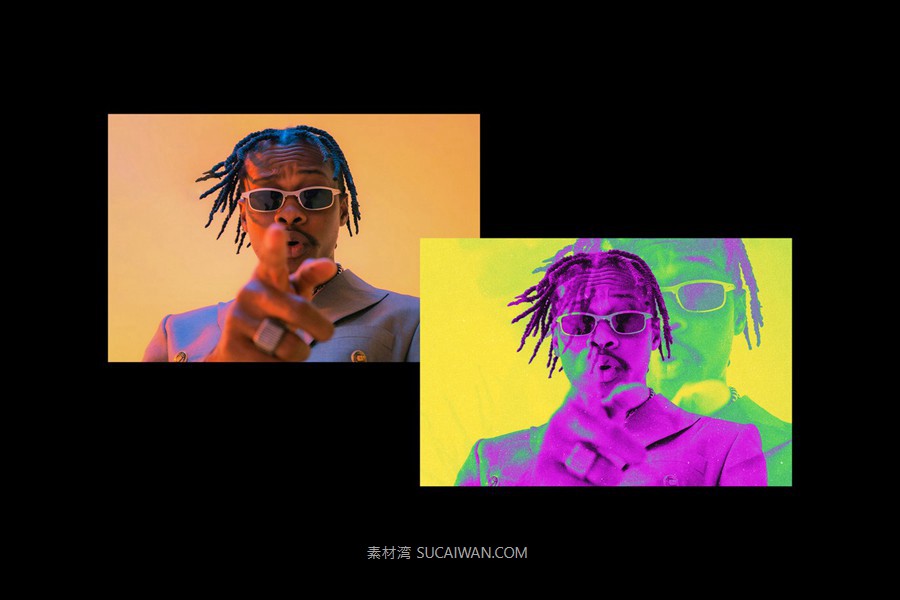 复古失真错位霓虹灯照片效果ps特效滤镜样机 Acid Neon Negative Photo Effect , 第5张-素材湾丨精选海外优质设计素材资源 复古失真错位霓虹灯照片效果ps特效滤镜样机 Acid Neon Negative Photo Effect , sucaiwan.com