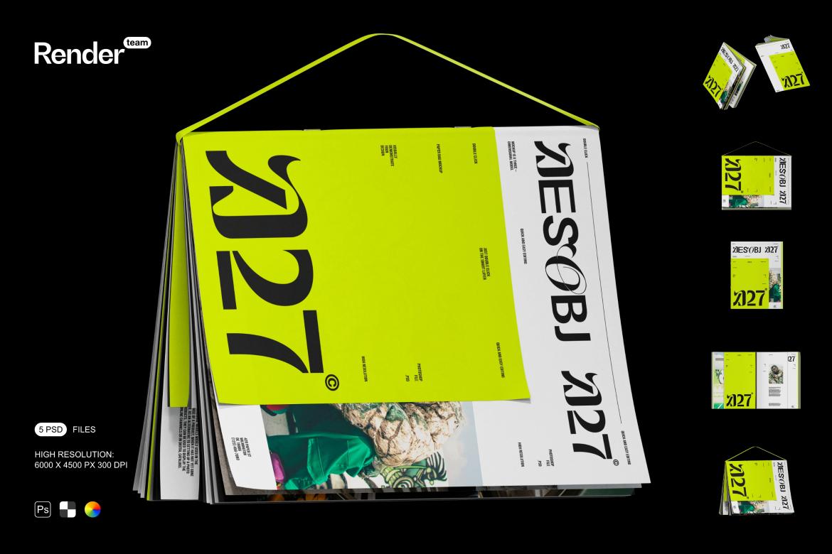 5款极简主义精装书籍画册杂志设计展示效果图PSD样机模板素材 Magazine Mockup Set , 第1张-素材湾丨精选海外优质设计素材资源 5款极简主义精装书籍画册杂志设计展示效果图PSD样机模板素材 Magazine Mockup Set , sucaiwan.com