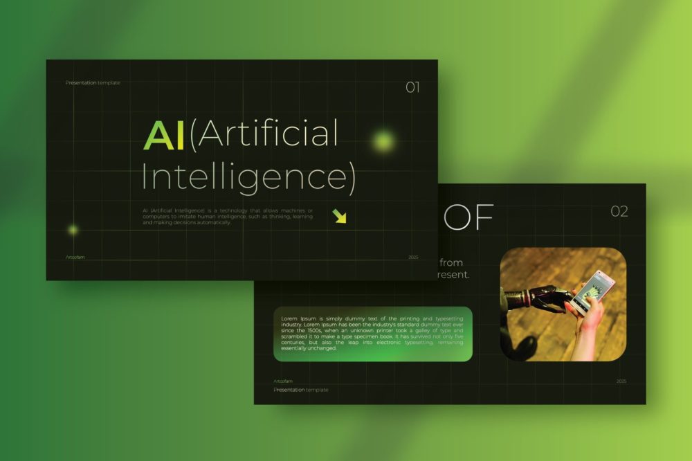 时尚品牌营销策划演示文稿设计ppt模版 Artificial Intelligence AI Presentation , 第1张-素材湾丨精选海外优质设计素材资源 时尚品牌营销策划演示文稿设计ppt模版 Artificial Intelligence AI Presentation , sucaiwan.com