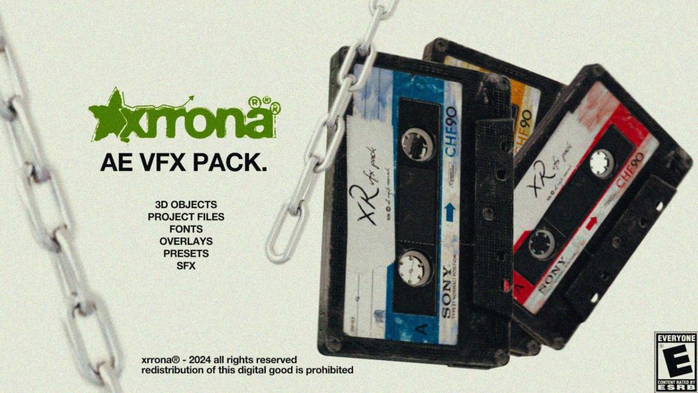 嘻哈说唱风视频动漫剪辑AE工程文件模板预设叠加层字体素材包 XXRONAA – XR VFX PACK , sucaiwan.com