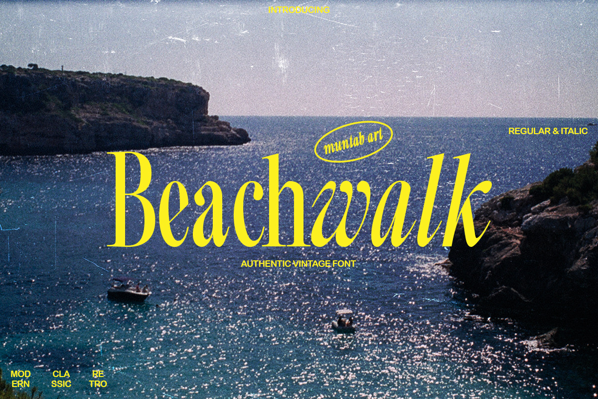 2款现代文艺优雅标题排版衬线西文英文字体 Beachwalk | Elegant Retro Serif , 第1张-素材湾丨精选海外优质设计素材资源 2款现代文艺优雅标题排版衬线西文英文字体 Beachwalk | Elegant Retro Serif , sucaiwan.com