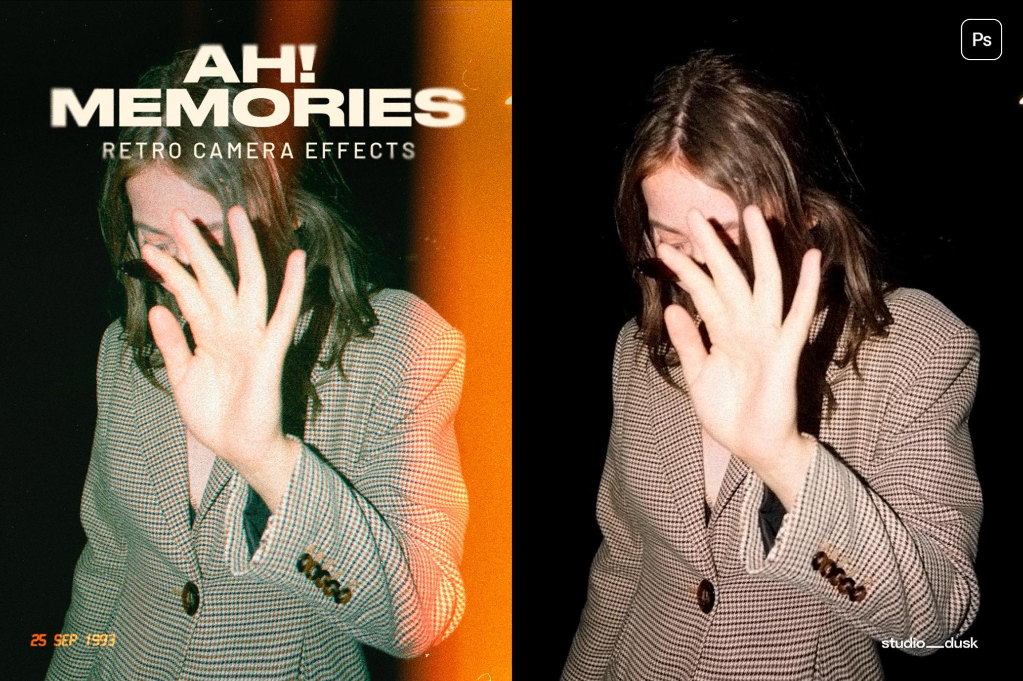 Disposable Camera Photo Effect 6个复古35MM胶片感风格漏光颗粒划痕摄影后期照片Photoshop模板(PSD) 插件预设 第2张-素材湾丨精选海外优质设计素材资源 Disposable Camera Photo Effect 6个复古35MM胶片感风格漏光颗粒划痕摄影后期照片Photoshop模板(PSD) 插件预设 sucaiwan.com