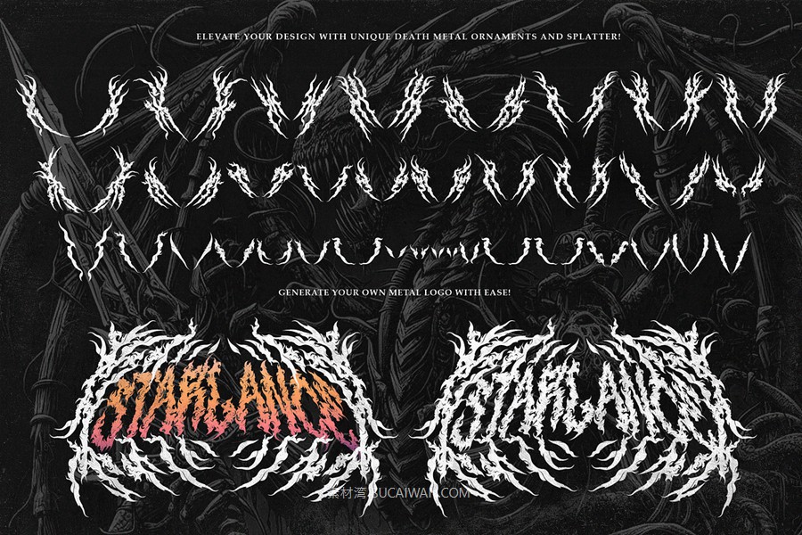 暗黑野蛮重金属纹身图腾设计装饰英文字体安装包 Mephisto – A True Black Metal Font 设计素材 第2张-素材湾丨精选海外优质设计素材资源 暗黑野蛮重金属纹身图腾设计装饰英文字体安装包 Mephisto – A True Black Metal Font 设计素材 sucaiwan.com