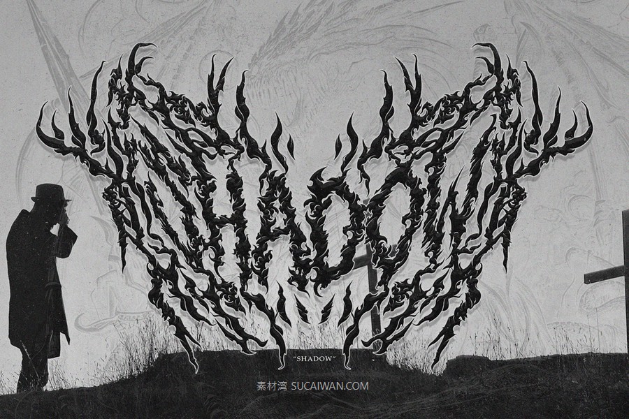 暗黑野蛮重金属纹身图腾设计装饰英文字体安装包 Mephisto – A True Black Metal Font 设计素材 第9张-素材湾丨精选海外优质设计素材资源 暗黑野蛮重金属纹身图腾设计装饰英文字体安装包 Mephisto – A True Black Metal Font 设计素材 sucaiwan.com