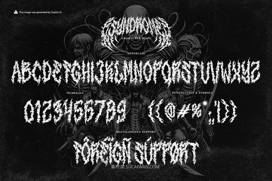 暗黑野蛮重金属纹身图腾设计装饰英文字体安装包 Mephisto – A True Black Metal Font 设计素材 第10张-素材湾丨精选海外优质设计素材资源 暗黑野蛮重金属纹身图腾设计装饰英文字体安装包 Mephisto – A True Black Metal Font 设计素材 sucaiwan.com
