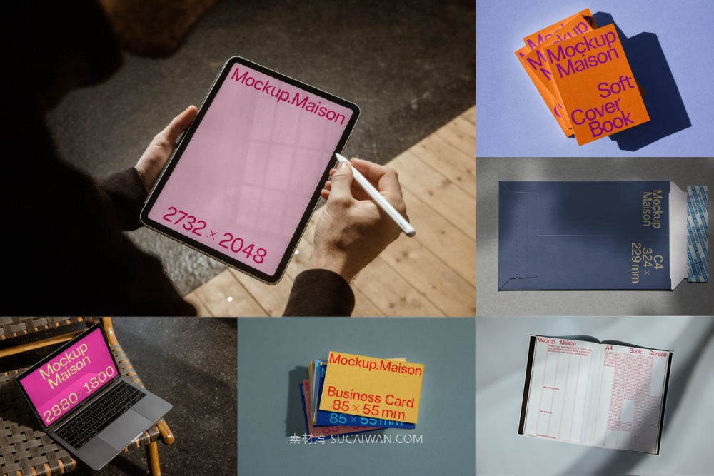 6款国外小众名片画册单页信封iPad平板MacBook电脑VI贴图PSD样机模板 Mockup.Maison – B Mockup Collection Vol 1 样机素材 第1张-素材湾丨精选海外优质设计素材资源 6款国外小众名片画册单页信封iPad平板MacBook电脑VI贴图PSD样机模板 Mockup.Maison – B Mockup Collection Vol 1 样机素材 sucaiwan.com