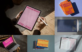 6款国外小众名片画册单页信封iPad平板MacBook电脑VI贴图PSD样机模板 Mockup.Maison – B Mockup Collection Vol 1