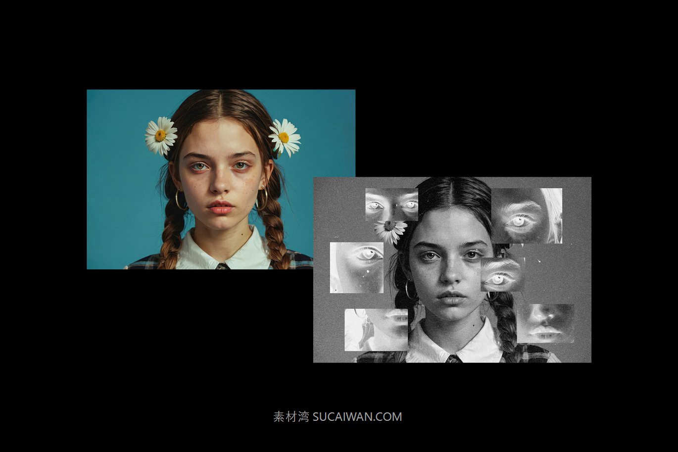 复古故障失真照片效果ps特效滤镜样机 Negative Monitor Photo Effect 插件预设 sucaiwan.com