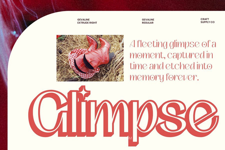 时尚优雅品牌海报徽标设计无衬线英文字体安装包 Gevaline 3D 设计素材 sucaiwan.com