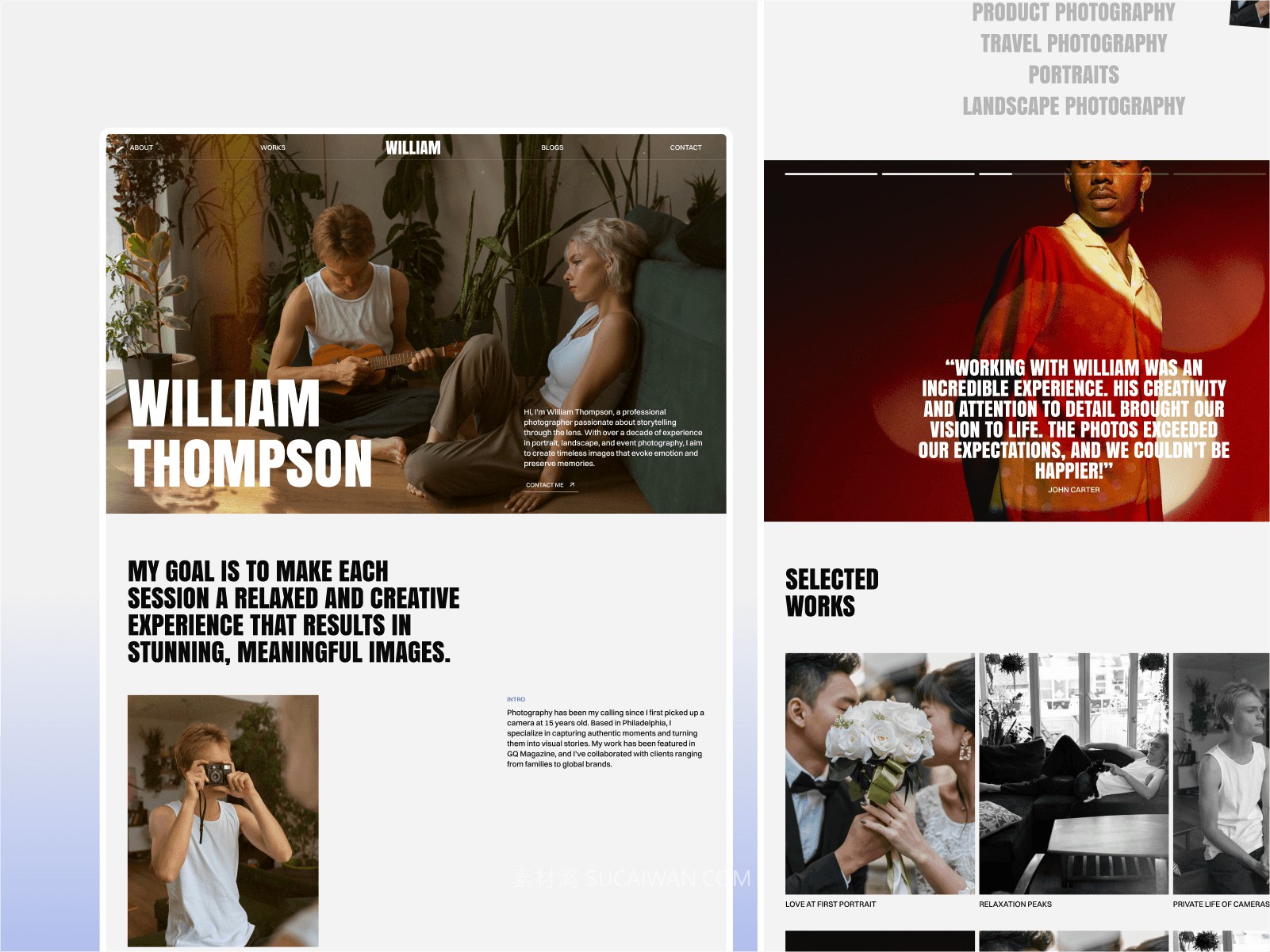 国外极简风摄影绘画艺术品作品集网站界面ui设计framer模板素材 Photographer Portfolio Framer Templates APP UI 第5张-素材湾丨精选海外优质设计素材资源 国外极简风摄影绘画艺术品作品集网站界面ui设计framer模板素材 Photographer Portfolio Framer Templates APP UI sucaiwan.com