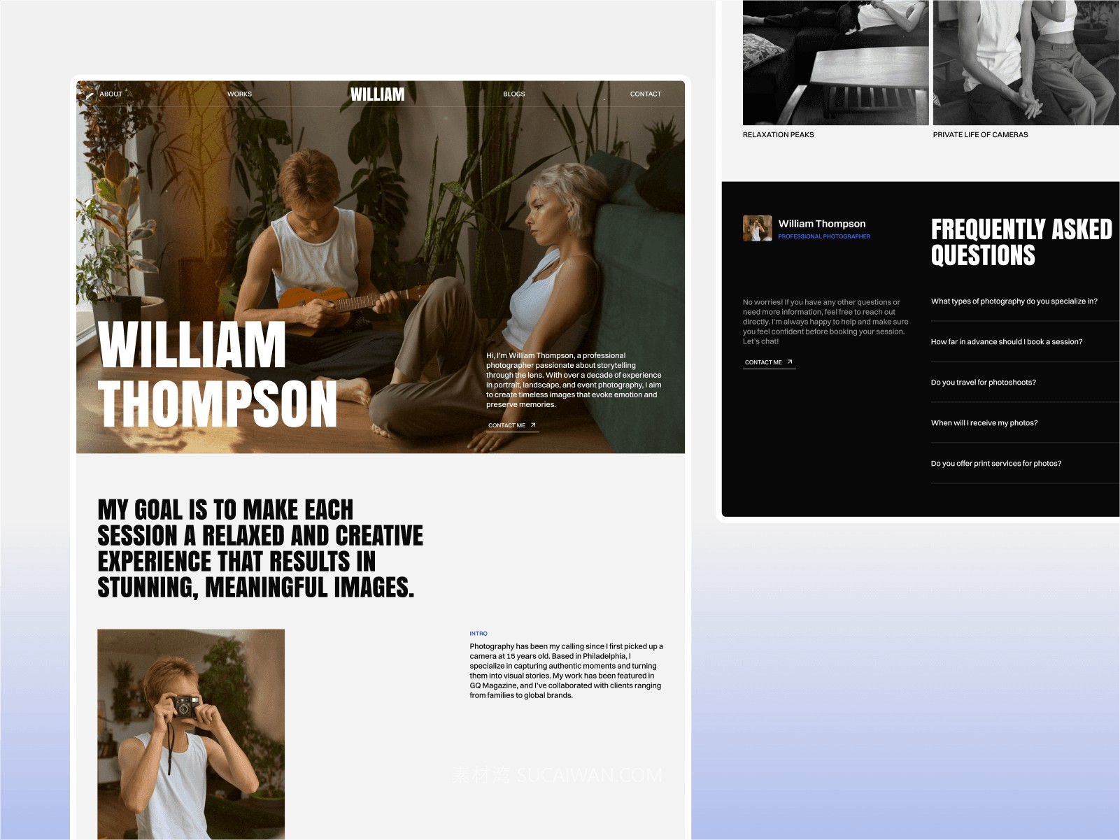 国外极简风摄影绘画艺术品作品集网站界面ui设计framer模板素材 Photographer Portfolio Framer Templates APP UI 第6张-素材湾丨精选海外优质设计素材资源 国外极简风摄影绘画艺术品作品集网站界面ui设计framer模板素材 Photographer Portfolio Framer Templates APP UI sucaiwan.com