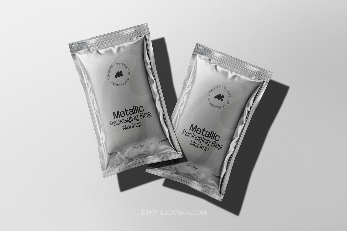 5款逼真金属质感食品咖啡酱料包装袋设计展示PSD样机模板素材 Packaging Metallic Sachet Mockup 样机素材 第3张-素材湾丨精选海外优质设计素材资源 5款逼真金属质感食品咖啡酱料包装袋设计展示PSD样机模板素材 Packaging Metallic Sachet Mockup 样机素材 sucaiwan.com