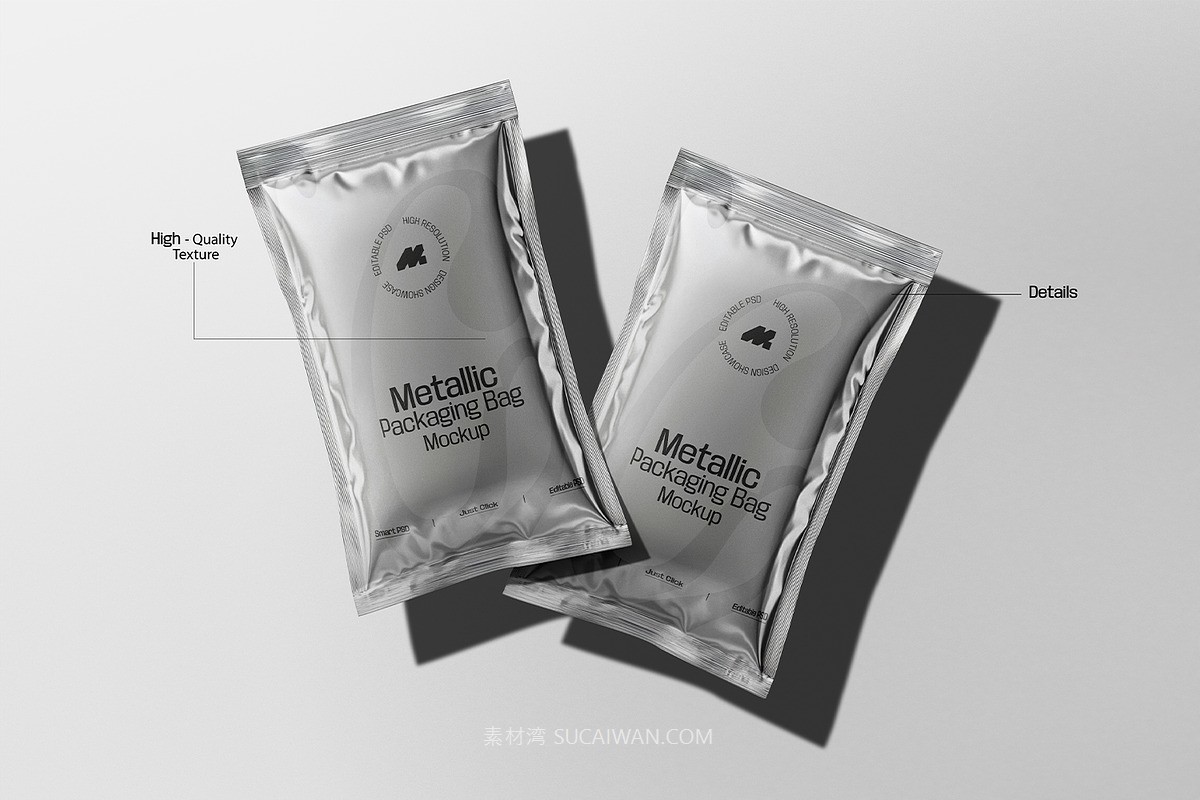 5款逼真金属质感食品咖啡酱料包装袋设计展示PSD样机模板素材 Packaging Metallic Sachet Mockup 样机素材 第7张-素材湾丨精选海外优质设计素材资源 5款逼真金属质感食品咖啡酱料包装袋设计展示PSD样机模板素材 Packaging Metallic Sachet Mockup 样机素材 sucaiwan.com