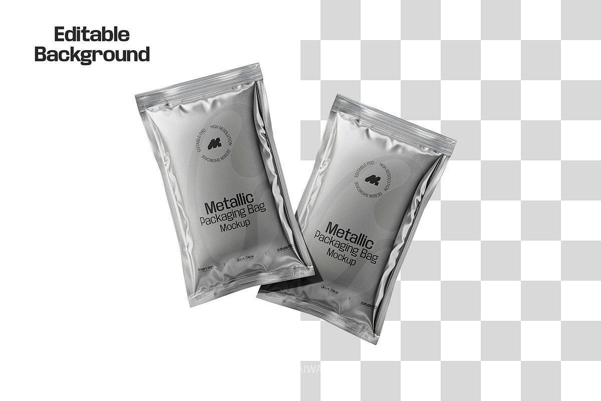 5款逼真金属质感食品咖啡酱料包装袋设计展示PSD样机模板素材 Packaging Metallic Sachet Mockup 样机素材 第10张-素材湾丨精选海外优质设计素材资源 5款逼真金属质感食品咖啡酱料包装袋设计展示PSD样机模板素材 Packaging Metallic Sachet Mockup 样机素材 sucaiwan.com