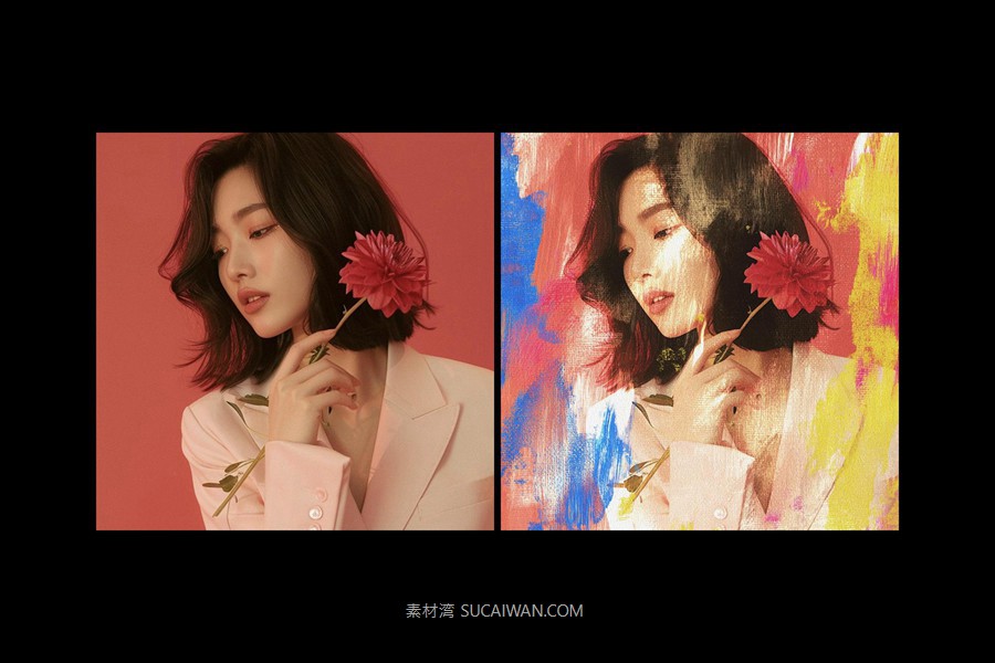 彩色丙烯酸绘画照片效果ps特效滤镜样机 Paint Photo Effect 插件预设 第2张-素材湾丨精选海外优质设计素材资源 彩色丙烯酸绘画照片效果ps特效滤镜样机 Paint Photo Effect 插件预设 sucaiwan.com