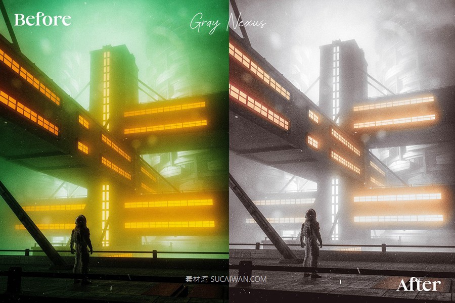 9组未来科幻赛博朋克风城市街道电影摄影照片调色Lightroom预设 Cosmic Sci-Fi Lightroom Presets 插件预设 第2张-素材湾丨精选海外优质设计素材资源 9组未来科幻赛博朋克风城市街道电影摄影照片调色Lightroom预设 Cosmic Sci-Fi Lightroom Presets 插件预设 sucaiwan.com