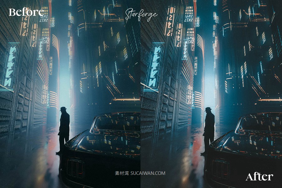 9组未来科幻赛博朋克风城市街道电影摄影照片调色Lightroom预设 Cosmic Sci-Fi Lightroom Presets 插件预设 第5张-素材湾丨精选海外优质设计素材资源 9组未来科幻赛博朋克风城市街道电影摄影照片调色Lightroom预设 Cosmic Sci-Fi Lightroom Presets 插件预设 sucaiwan.com