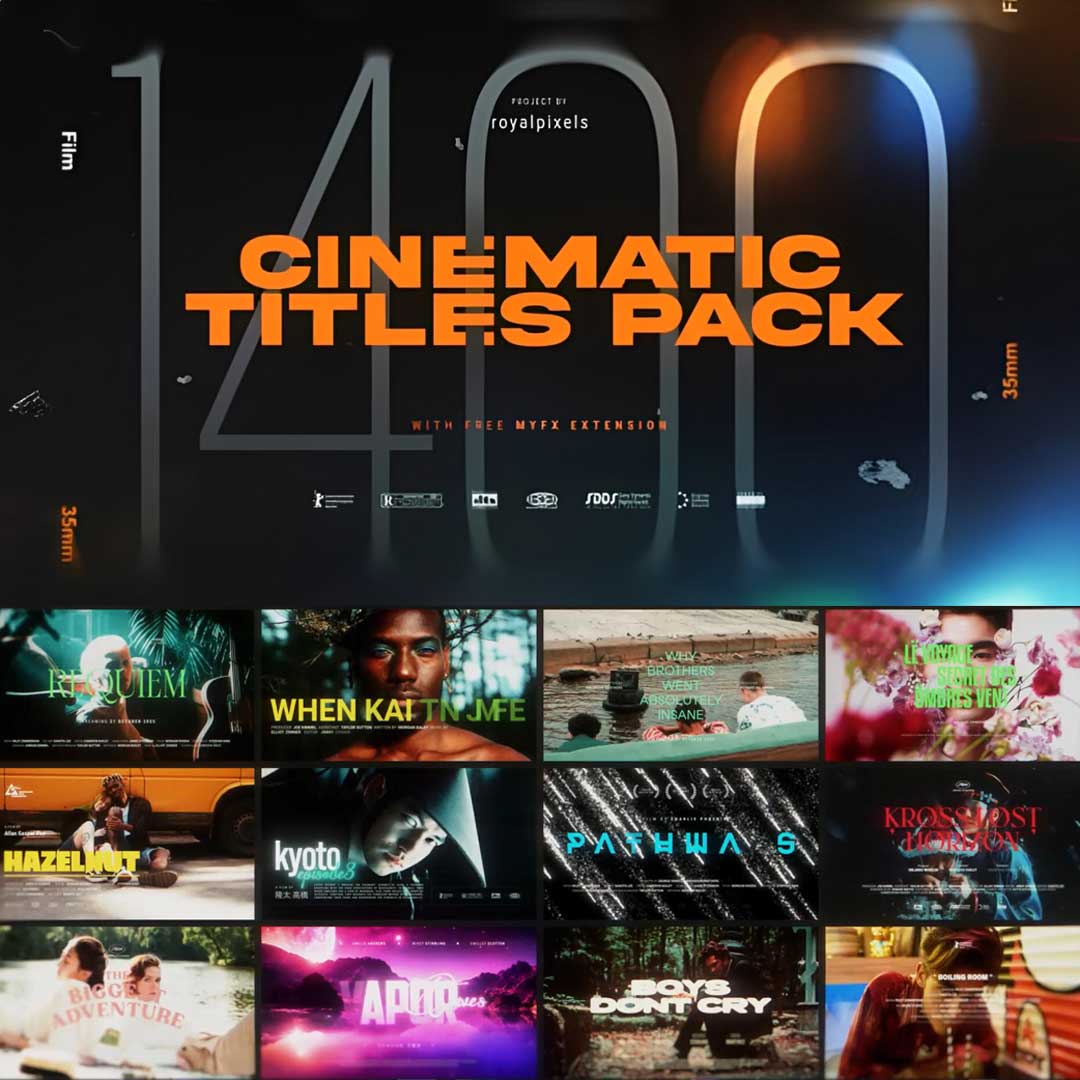 PR脚本:1400个好莱坞史诗电影文字标题漏光边框故障翻转无缝转场动画预设 Cinematic Titles Pack 插件预设 第1张-素材湾丨精选海外优质设计素材资源 PR脚本:1400个好莱坞史诗电影文字标题漏光边框故障翻转无缝转场动画预设 Cinematic Titles Pack 插件预设 sucaiwan.com
