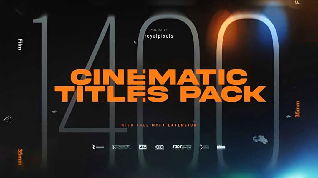 Cinematic Titles Pack | Premiere Pro PR脚本 1400复古胶片边框电影文字标题字幕包装特效视频转场预设 插件预设 第1张-素材湾丨精选海外优质设计素材资源 Cinematic Titles Pack | Premiere Pro PR脚本 1400复古胶片边框电影文字标题字幕包装特效视频转场预设 插件预设 sucaiwan.com