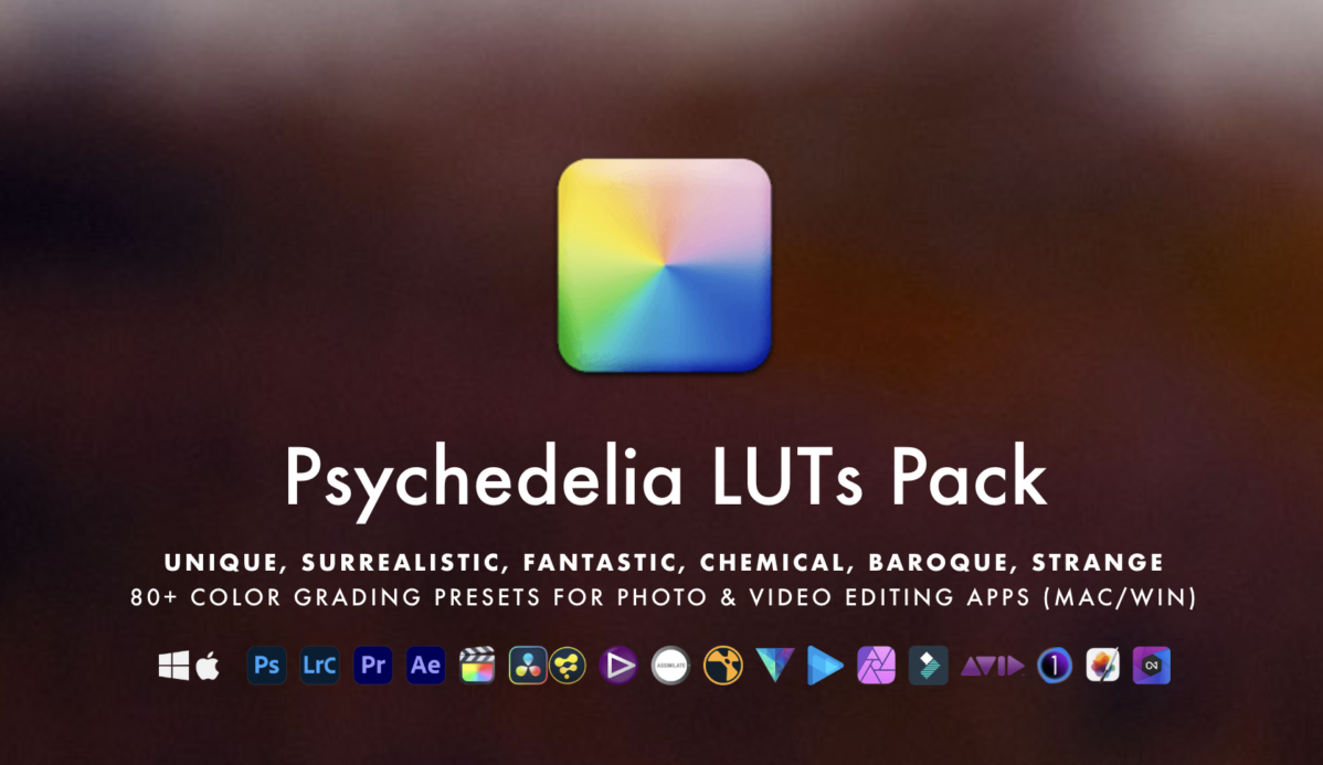 IWLTBAP – Psychedelia LUTs Pack V3 290+组独特超现实主义视频色彩分级调色LUT预设包 插件预设 第1张-素材湾丨精选海外优质设计素材资源 IWLTBAP – Psychedelia LUTs Pack V3 290+组独特超现实主义视频色彩分级调色LUT预设包 插件预设 sucaiwan.com