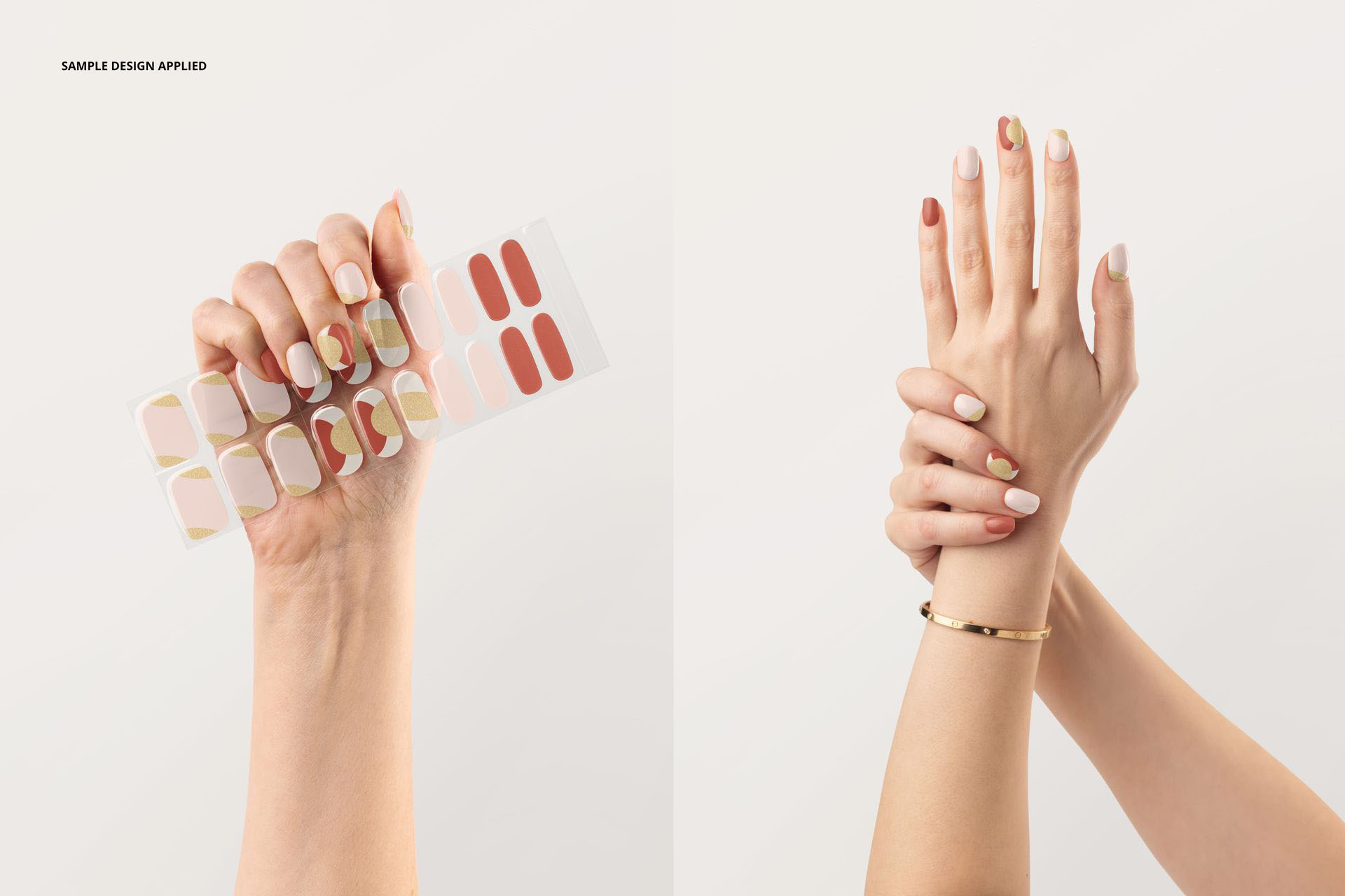 11高级指甲延长片贴片穿戴甲美甲包装品牌Vi设计电商展示PSD样机模板 UV Gel Nail Wraps Mockup Set , sucaiwan.com
