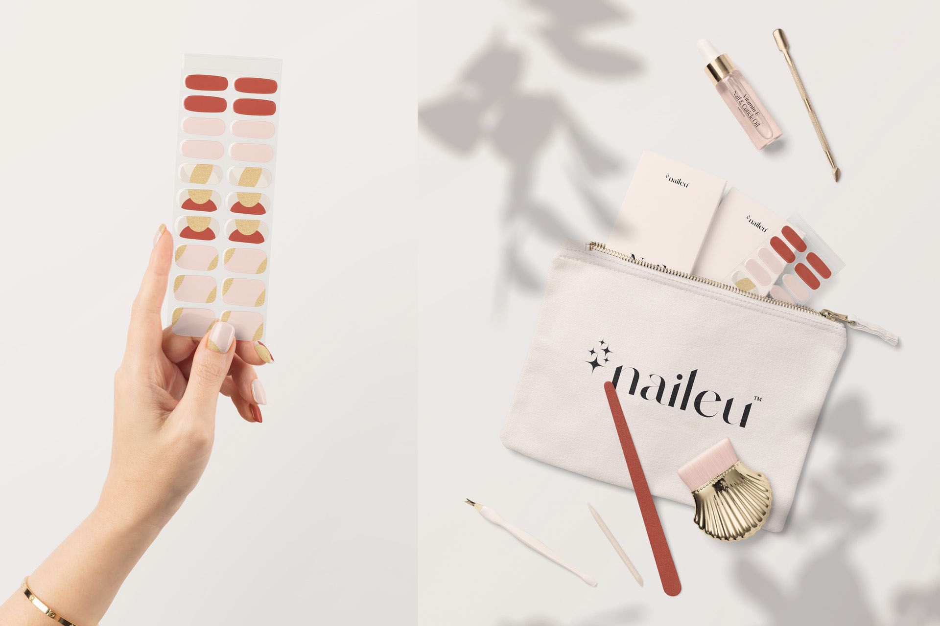 11高级指甲延长片贴片穿戴甲美甲包装品牌Vi设计电商展示PSD样机模板 UV Gel Nail Wraps Mockup Set , sucaiwan.com