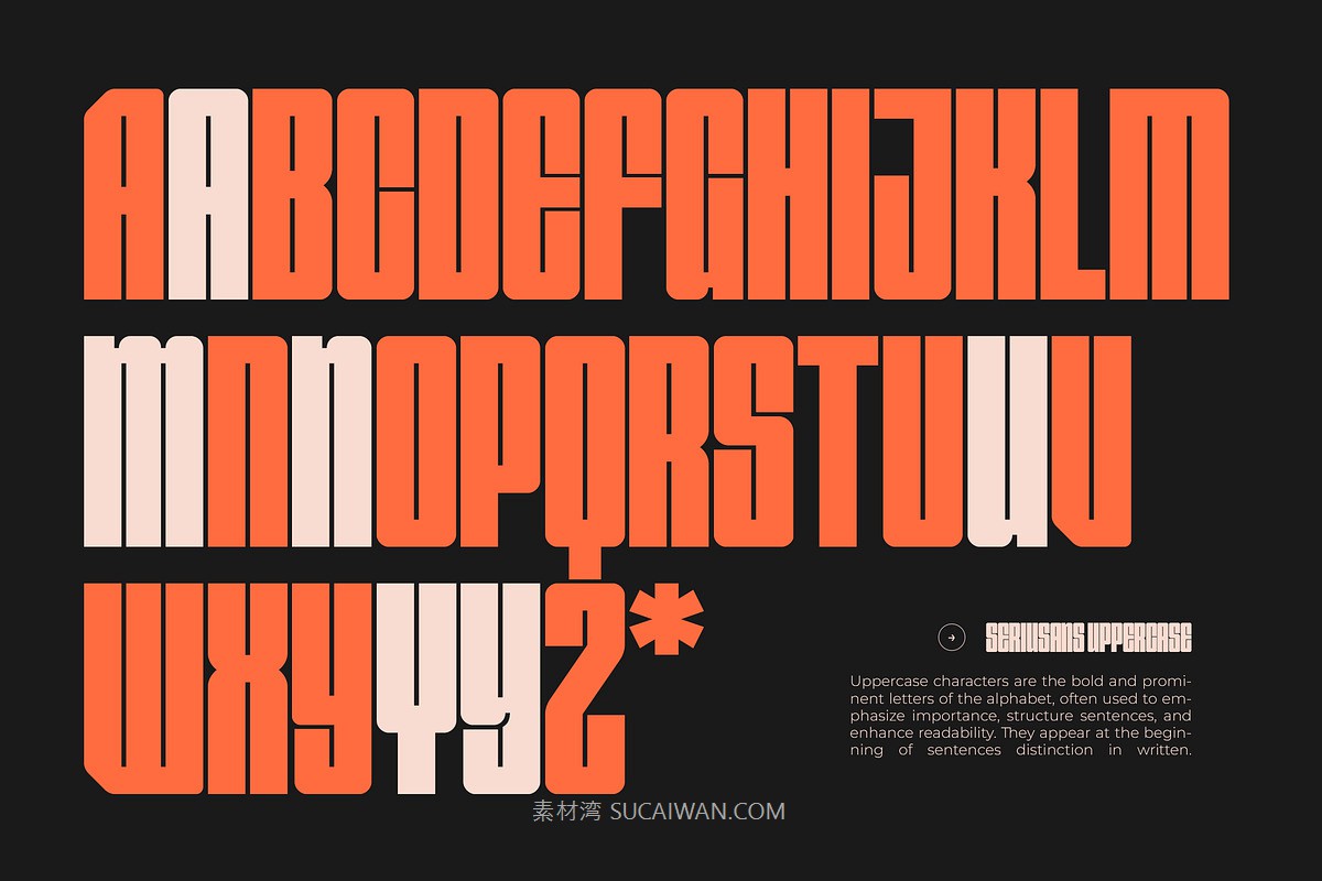 现代简约杂志海报包装网页设计无衬线英文字体安装包 Seriusans – Condensed Sans Display Font 设计素材 sucaiwan.com