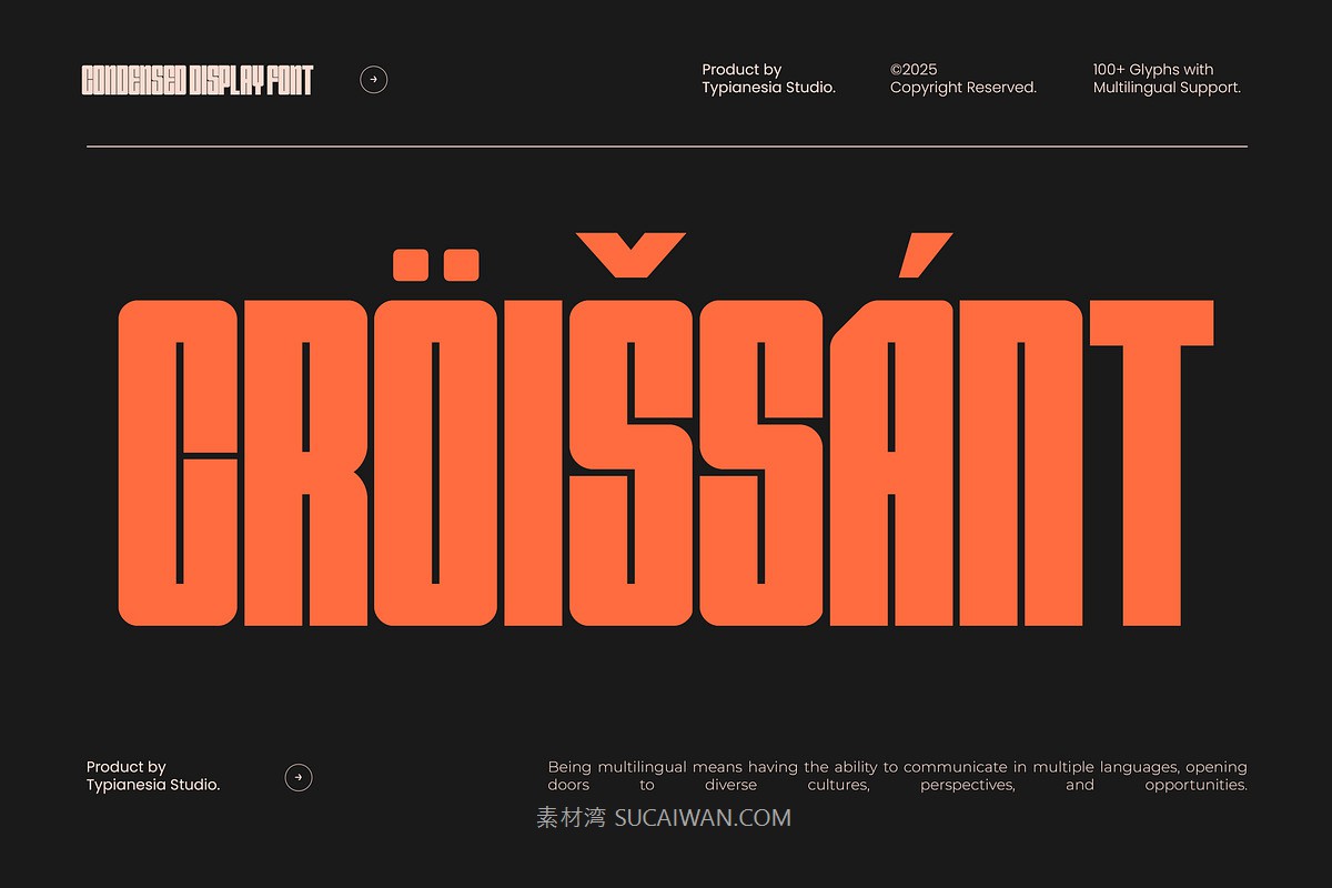 现代简约杂志海报包装网页设计无衬线英文字体安装包 Seriusans – Condensed Sans Display Font 设计素材 sucaiwan.com