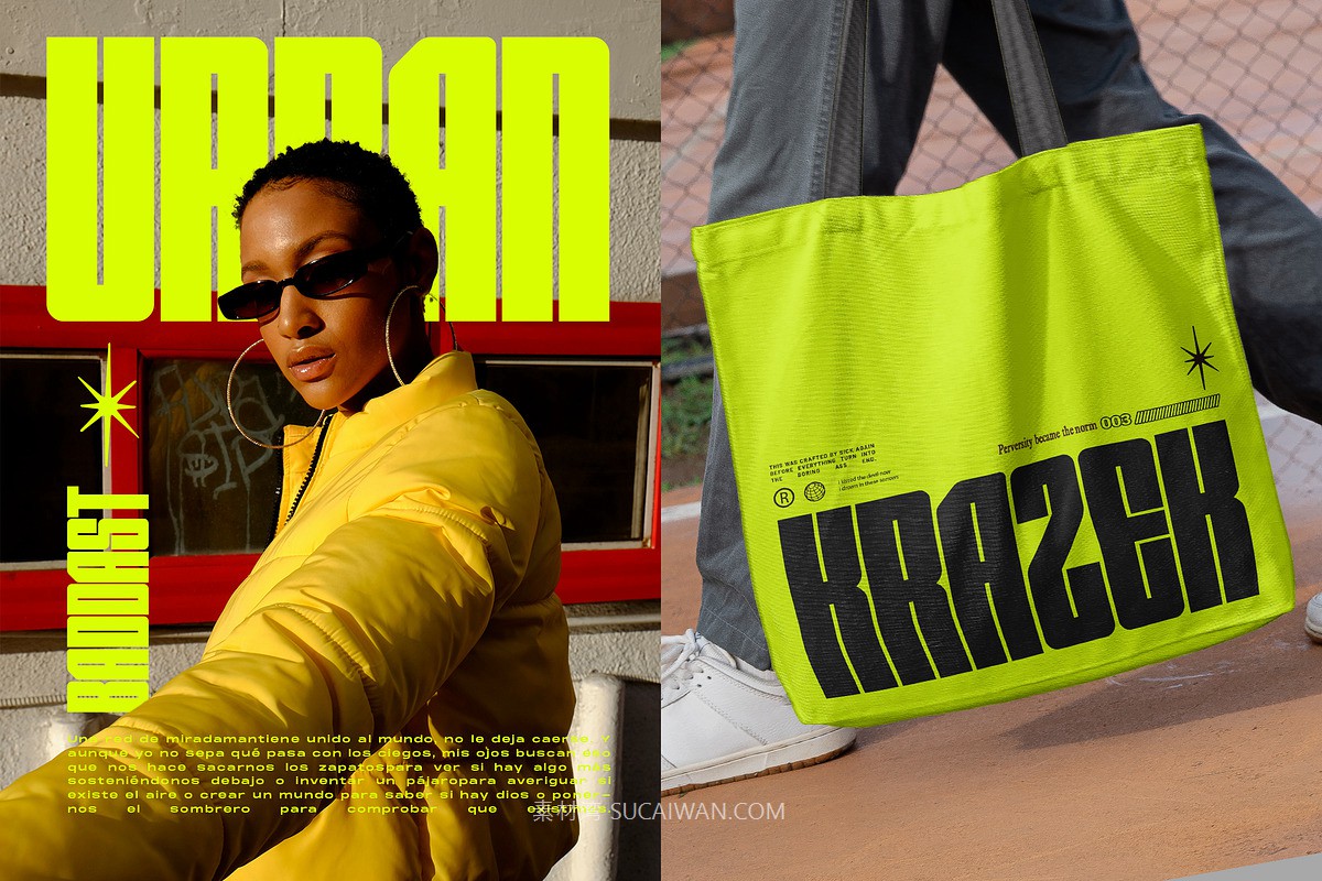 现代简约杂志海报包装网页设计无衬线英文字体安装包 Seriusans – Condensed Sans Display Font 设计素材 sucaiwan.com