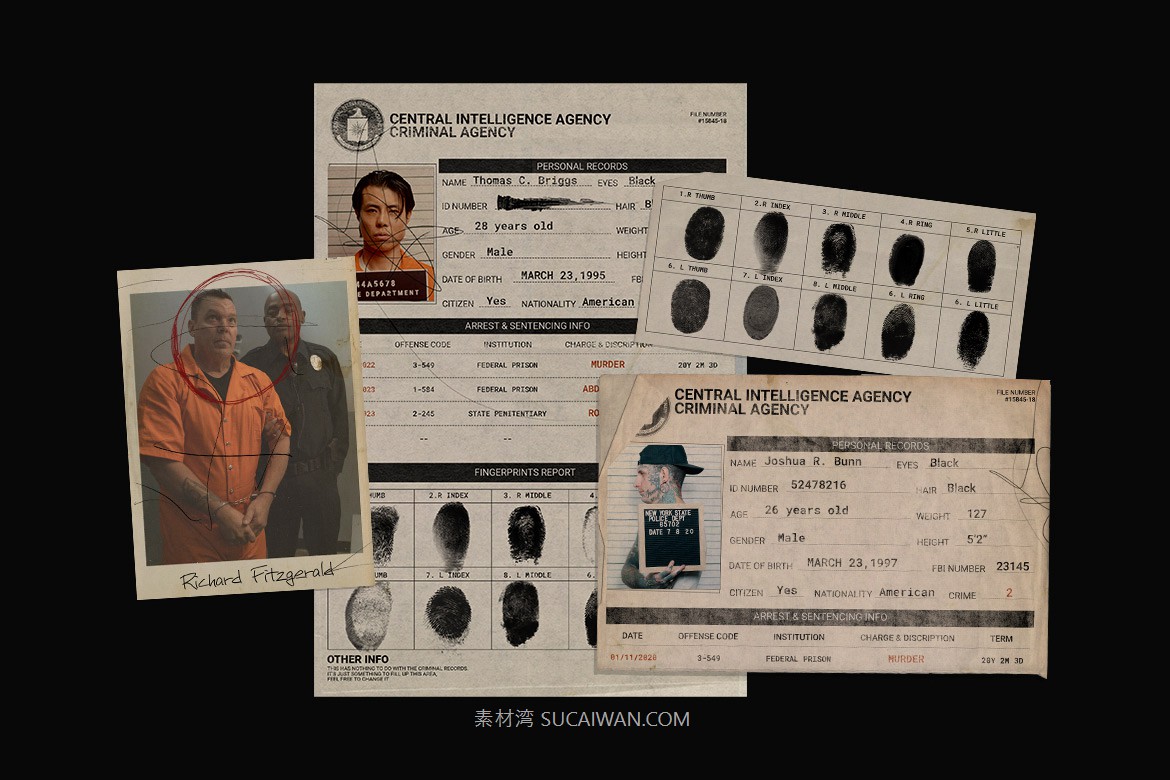 85个复古暴力美学犯罪场景档案记录纸张指纹涂鸦设计PNG+PSD样机模板 Pixflow Criminal Record & Fingerprints , 第3张-素材湾丨精选海外优质设计素材资源 85个复古暴力美学犯罪场景档案记录纸张指纹涂鸦设计PNG+PSD样机模板 Pixflow Criminal Record & Fingerprints , sucaiwan.com