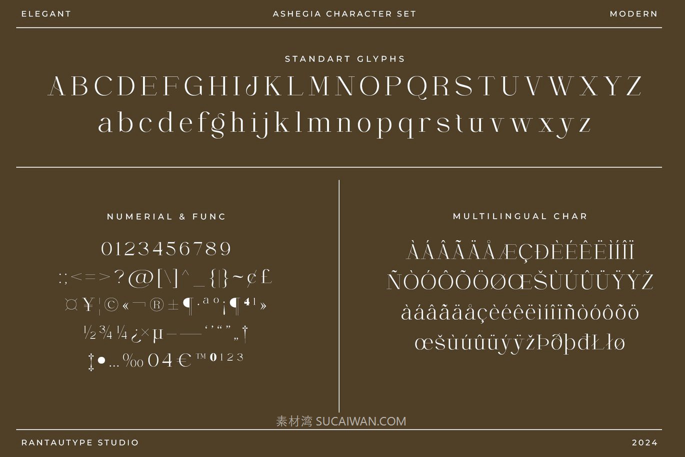 现代时尚品牌杂志婚礼徽标设计衬线英文字体安装包 Ashegia Modern Serif Font 设计素材 sucaiwan.com